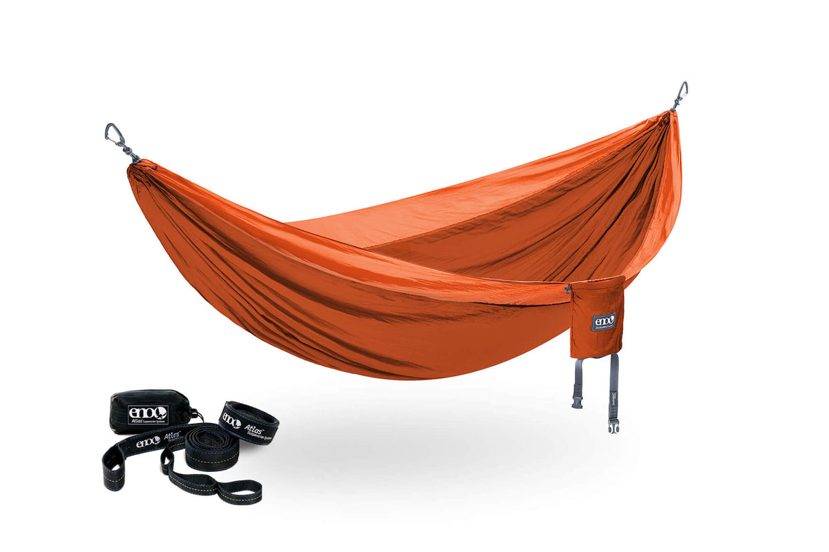ENO Canyon/Coral DoubleNest Hammock + Atlas Straps Bundle