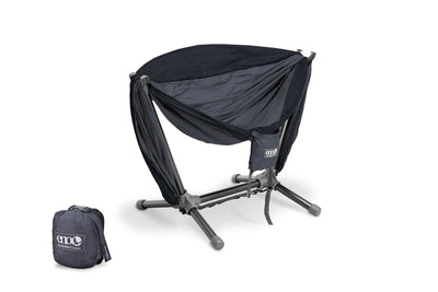 ENO Charcoal/Black DoubleNest Hammock + Parklite Stand Bundle