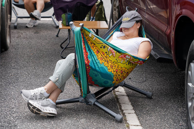 ENO DoubleNest Hammock Print + Parklite Stand Bundle