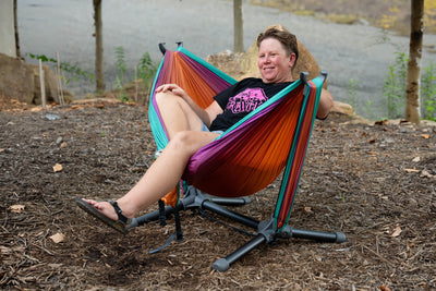 ENO DoubleNest Hammock Print + Parklite Stand Bundle